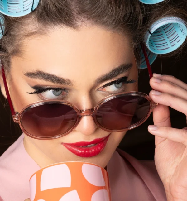 Bessie, Clear Pink Polarized Sunglasses Cat.3 — 2