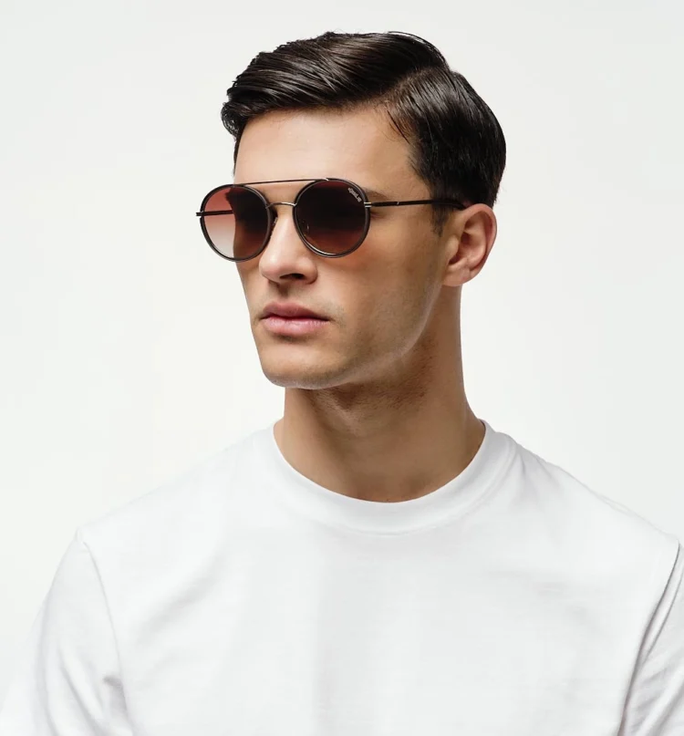 1802202289 Vaduz, Brown sunglasses model left view