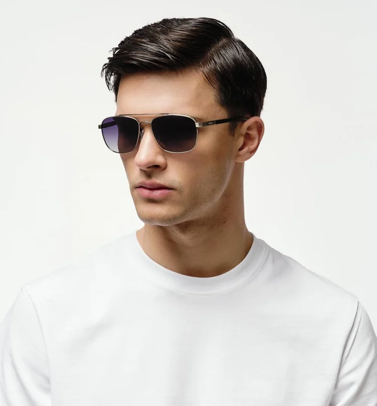 1802202333 Prato, Gray sunglasses model left view