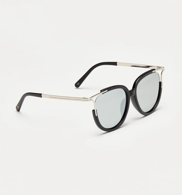 1802202358 Damme, Black Silver sunglasses front right view