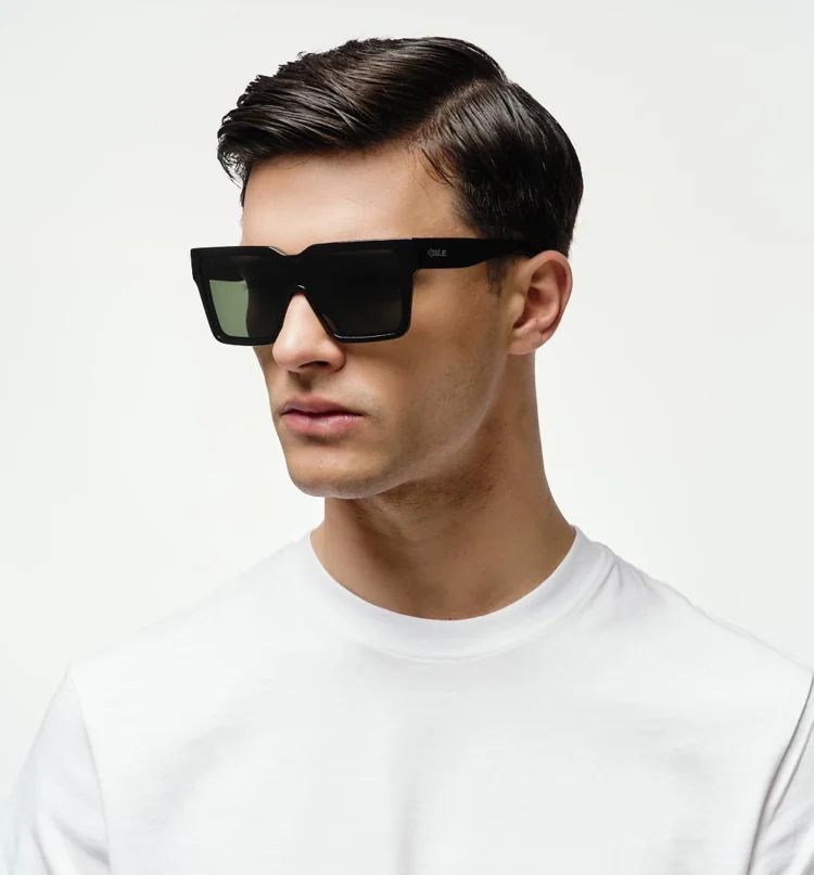 1802202409 Stanford, Black sunglasses model left view