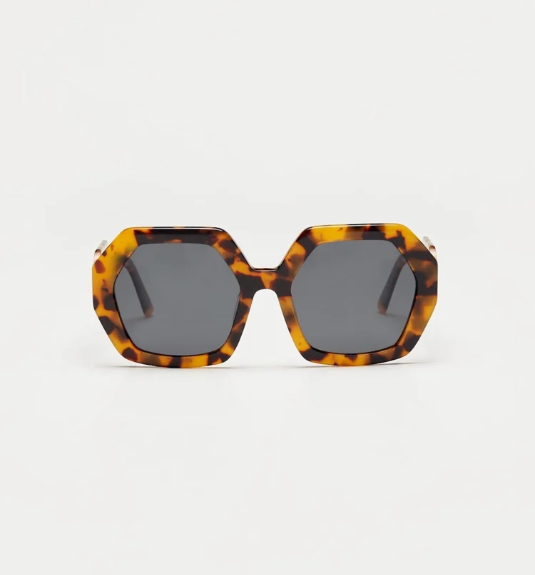 1802202427 Langley, Yellow Tortoise sunglasses front view