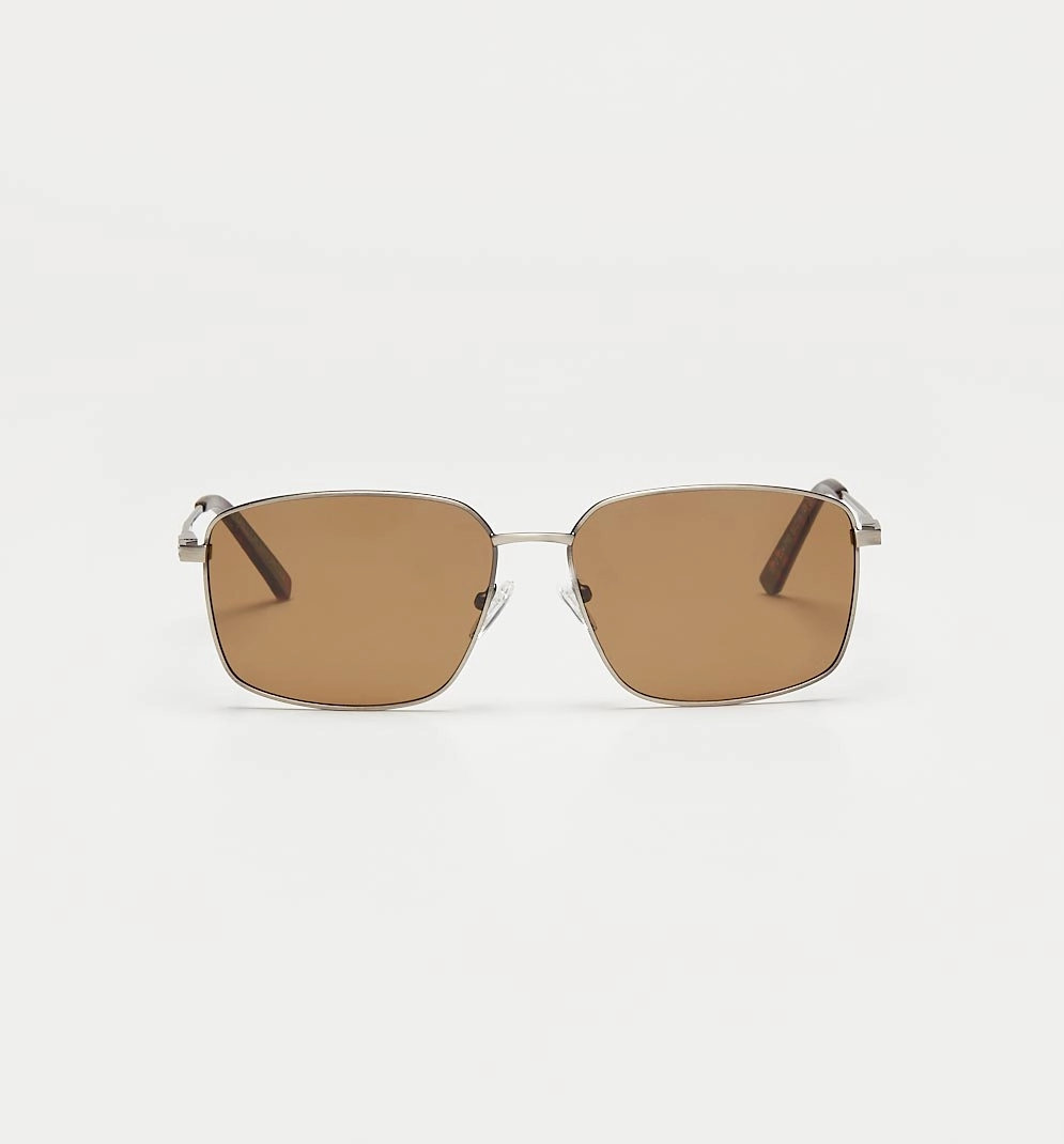 1802202462 Cable, Brown Silver sunglasses front view