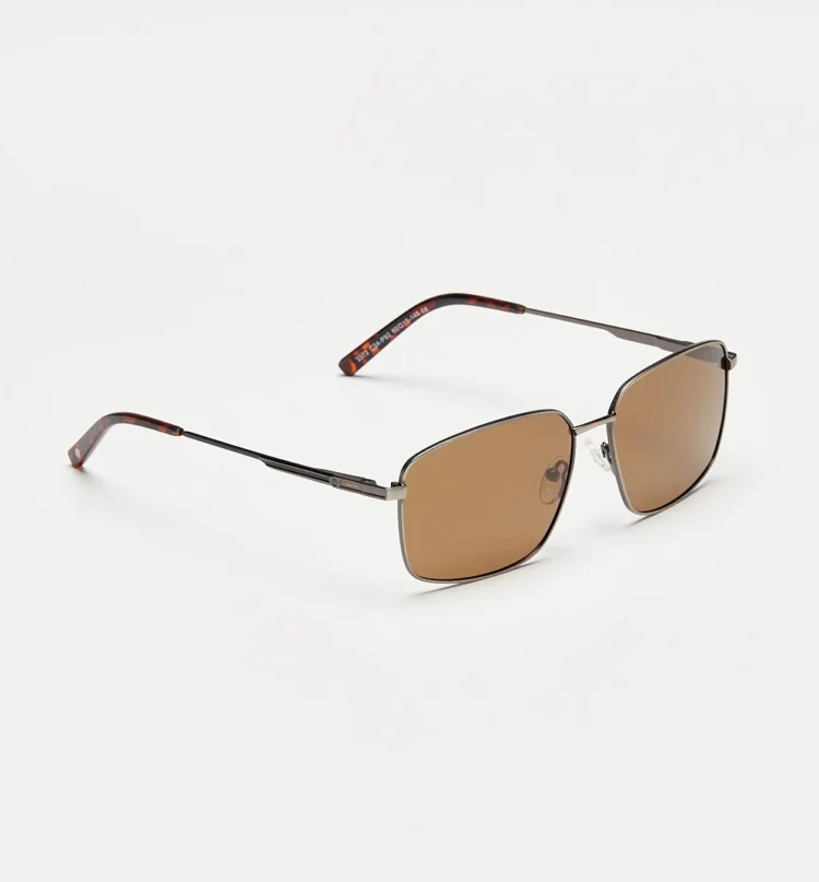 1802202462 Cable, Brown Silver sunglasses front right view