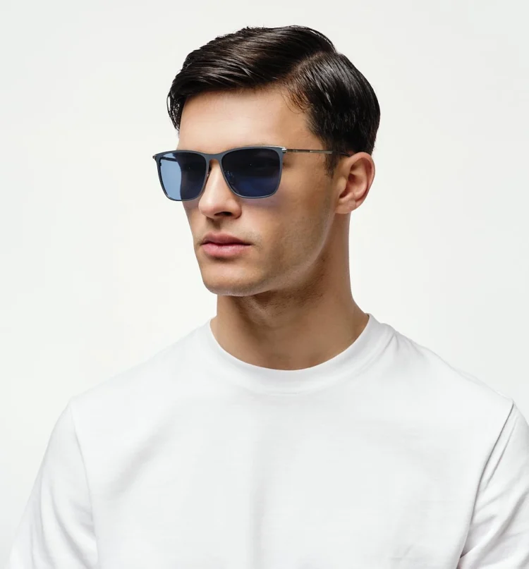 1802202463 Hyams, Blue Silver sunglasses model left view