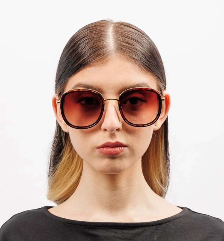 1802202487 Liege, Brown Tortoise sunglasses model front view