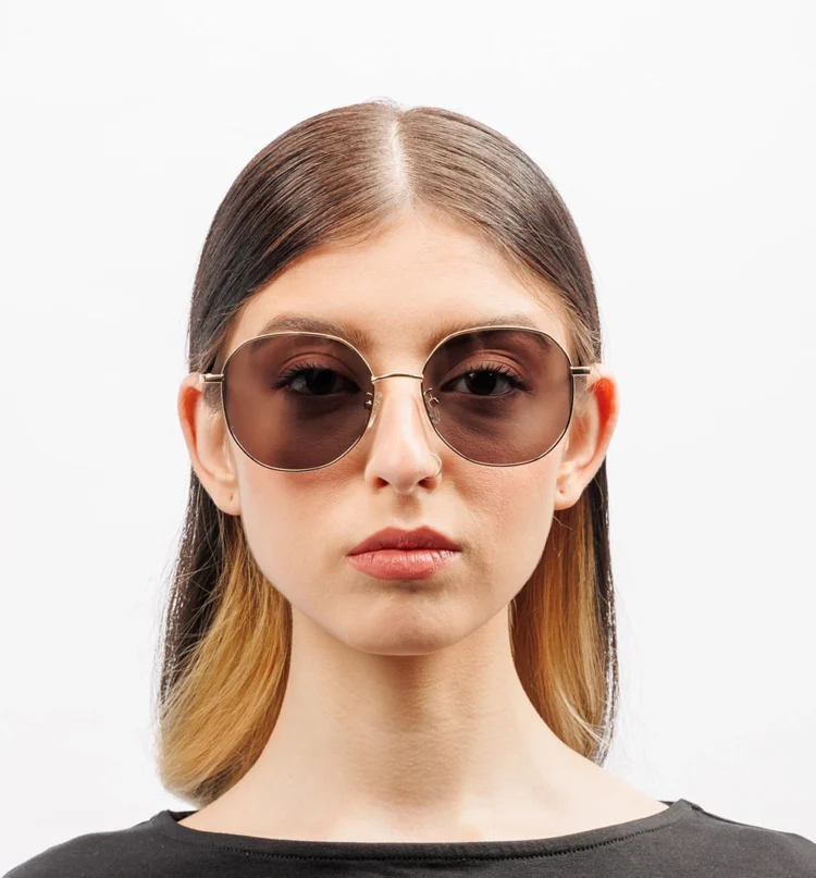 1802202591 Evora, Gold sunglasses model front view