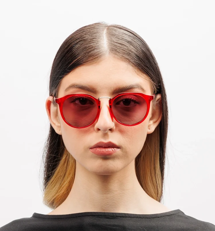 1802202614 Lindau, Red sunglasses model front view