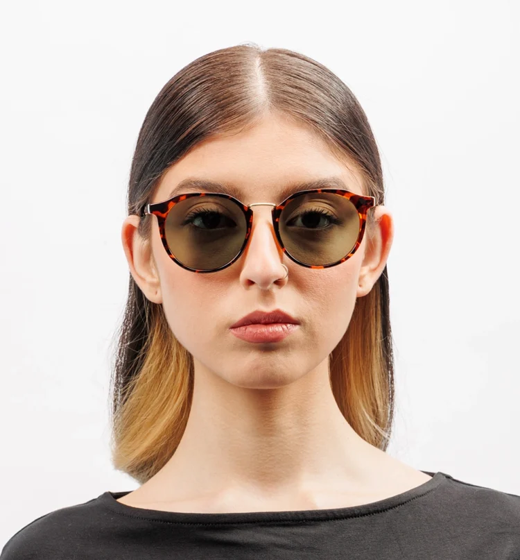 1802202618 Lindau, Orange Tortoise sunglasses model front view