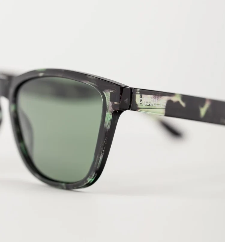 1802202467 Railay, Black Green Tortoise sunglasses closeup