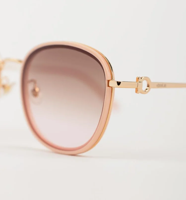 1802202540 Liege, Gold Pink sunglasses closeup