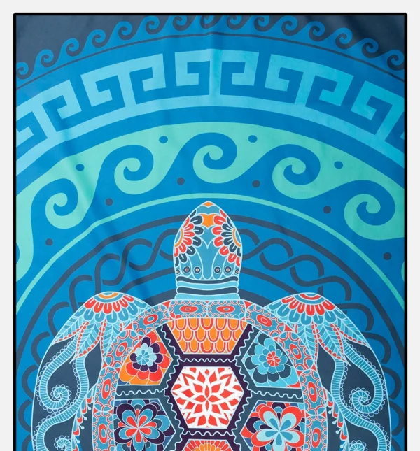 Πετσέτα θαλάσσης Med Turtle, κοντινό στο σχέδιο