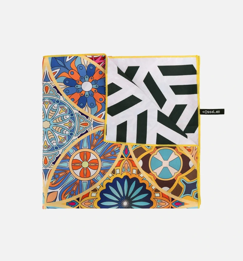 Πετσέτα θαλάσσης Mοroccan Tile, διπλωμένη και πίσω όψη