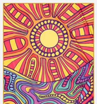 Πετσέτα θαλάσσης Sunshine, κοντινό στο σχέδιο